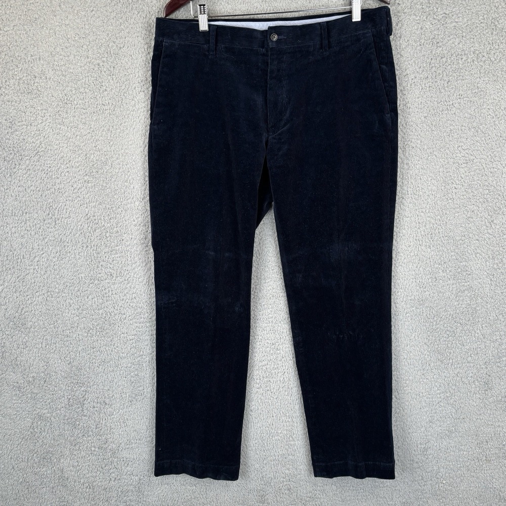 Polo Ralph Lauren Corduroy Pants Mens 36x32 Navy Flat Front Classic Fit Stretch